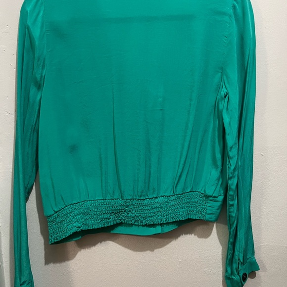 Code x Mode Women’s Emerald Green Dressy V-Neck Top Cardigan Blouse - Picture 3 of 5
